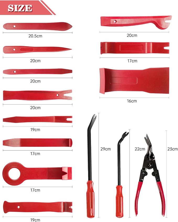19Pcs Trim Removal Tool,Car Panel Door Audio Trim Removal Tool Kit, Auto Clip Pliers Fastener Remover Pry Tool Set with Storage Bag