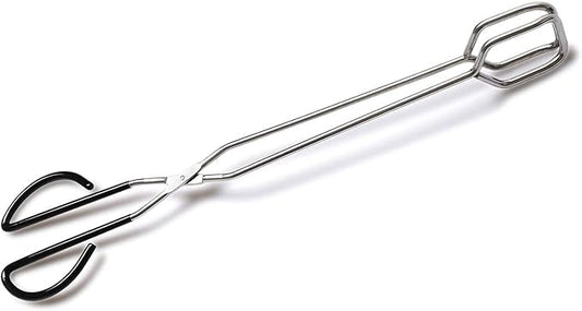 Hiash 16 Inch Extra Long Stainless Steel Kitchen Scissor Tongs, Non-Slip Comfortable Red Grip, Heat Resistant for BBQ and Cooking