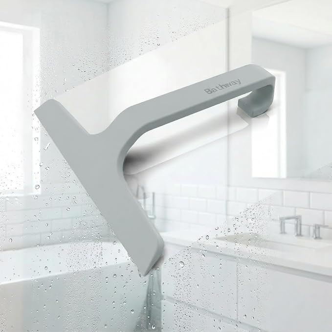 Bathroom Glass Shower Door Squeegee, Silicone & Metal, Gray, 10" W x 9.2" L | Effortless, Time-Saving, Rustproof, Flexible, High Quality, Efficient, Cost-Effective, Multi-Functional, Wear-Resistant