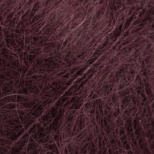 Mohair and Silk Yarn Drops Kid-Silk, 0 or Lace, 2 Ply, 0.9 oz 230 Yards per Ball (71 Dark Grape)