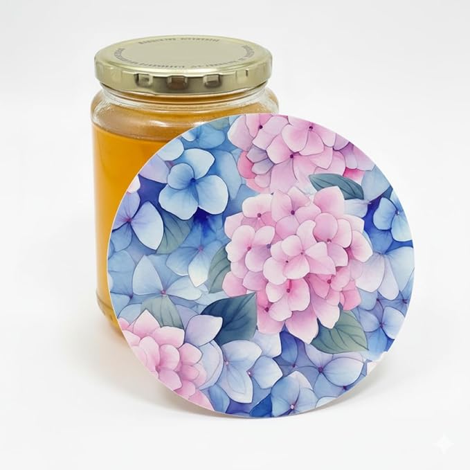 Andreas Silicone Jar Opener, Hydrangea – 6.25" Non-Slip Lid Gripper & Garlic Peeler, Dishwasher Safe, Multi-Use, Durable Silicone & Fabric, Made in the USA, JO-337