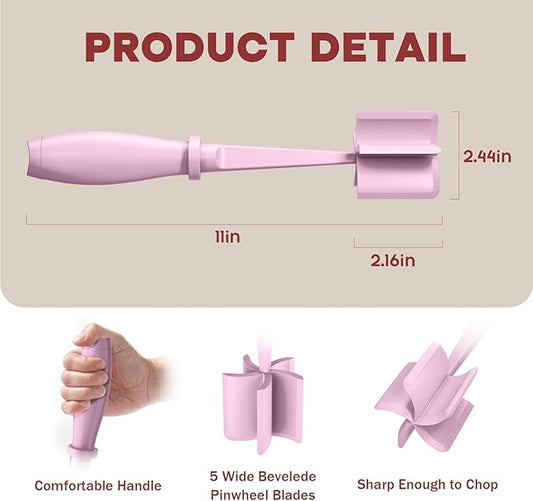 Meat Chopper, Hamburger Grinder, Premium Heat Resistant Smasher for Ground Beef, Burger Grinder Nylon Potato Mix Tool-Pink