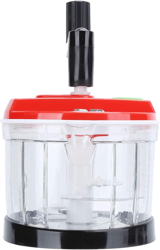 Hand Food Chopper, Vegetable Quick Chopper Manual Food Processor, Easy To Food Dicer Mincer Mixer Blender, Rotary Onion Chopper for Garlic, Salad, Salsa, Nuts, Meat, Fruit(M)