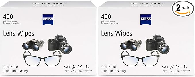 Zeiss Pre-Moistened Lens Cleaning Wipes, 400 count (Pack of 2)