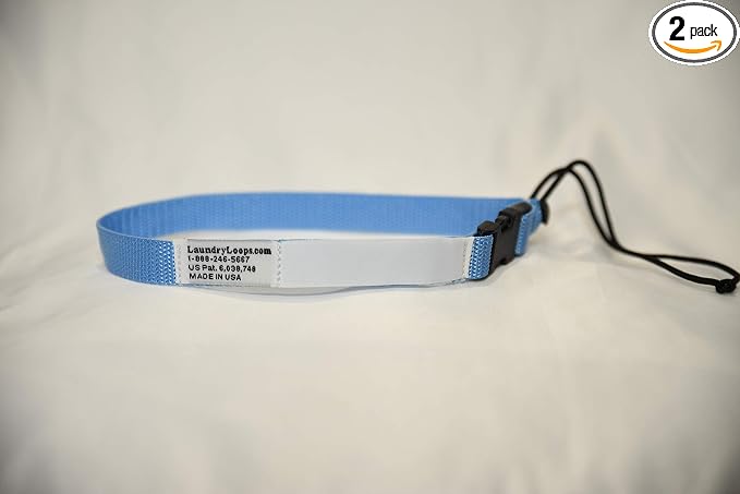Laundry Loop with Sock Snare, Premium Sky Blue Laundering Strap, Package of 2