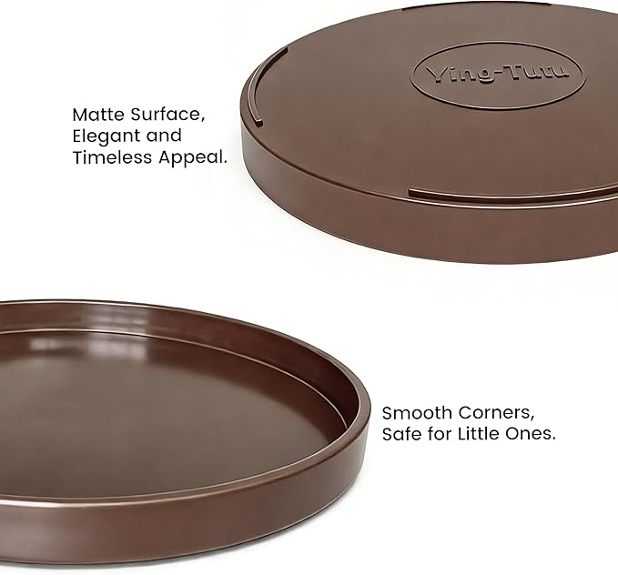 2 Pack 9" Bathroom and Vanity Tray, ABS Bathroom Counter Organizer, Coffee Table Decor for Perfume, Candles, Keys &More. Kitchen Countertop Organizer, Decorative Tray Soap Holder, Brown