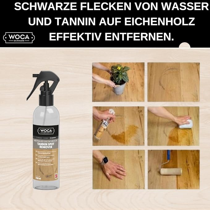 WOCA Denmark Tannin Spot Remover - Removes Black Stains and Rings On Wood Furniture, Wood Cabinets, Wood Floors and Millwork - 9oz