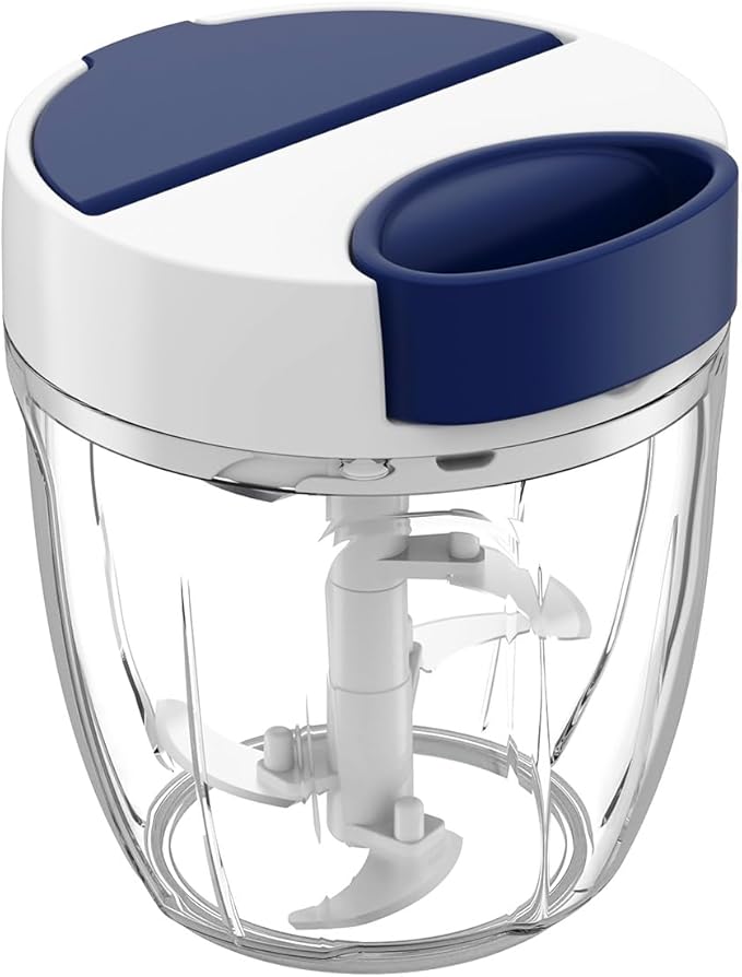 Sharp Chef 31 oz Hand-Pulled Vegetable Chopper – Manual Food Chopper with Sharp Stainless Steel Blades, Easy to Use, Ideal for Onions, Garlic, Herbs