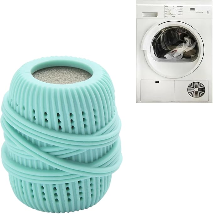 Reusable Fabric Softener Dispenser Balls Laundry Dryer Balls for Washing Sponge Household Substitute Cleaning Tool (Blue)