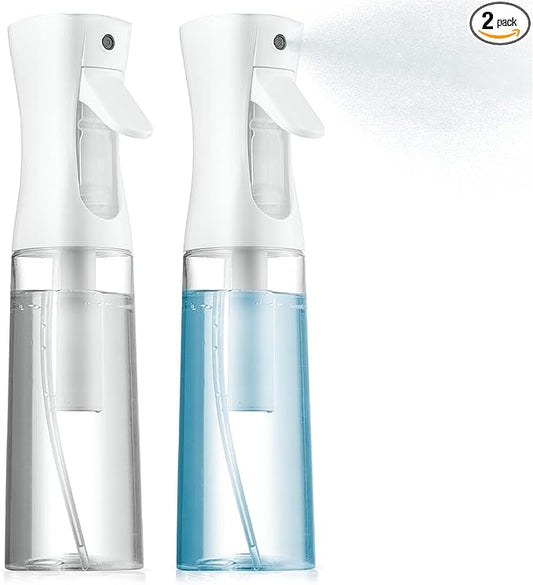 Continuous Empty Mist Spray Bottle 16 oz.Clear Empty Hair Sprayer Water Bottle with Ultra Fine Mist for Hair Styling, Plants, Cleaning, Misting &Skin Care, Home Essential Oil Scents &More BPA Free (2)