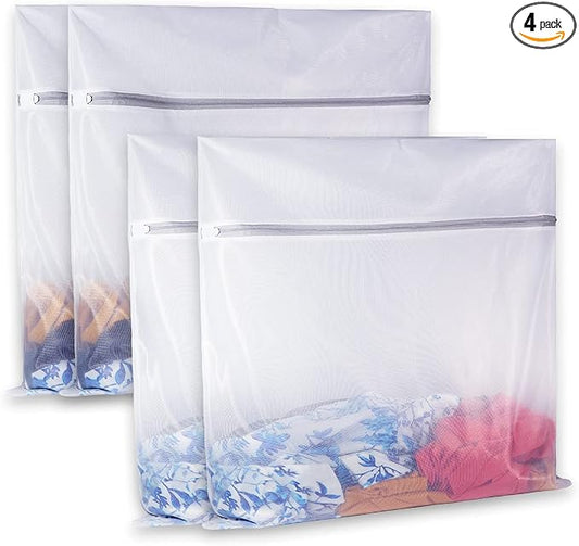 SUERIV Laundry Mesh Bag-Heavy Duty Mesh Laundry Bags,Laundry Bags Mesh Wash Bag for Washing Machine-Supper Zipper Net Laundry Bag for Travel,Lingerie,Sweater,Garment,Undergarment 4（24Inch×24Inch）