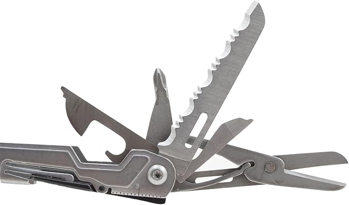 SOG PowerPint Mini Compact Stainless Steel Multi-Tool |18 Lightweight Specialty Tools & SOG Multitool Pliers Pocket Knife, Stone Wash | 18 Locking Tools, Compound-Leverage Needle-Nose Pliers, Magnetic 1/4 Hex Bit Driver, 5 Length, 4.2 Oz, Stonewash Finish