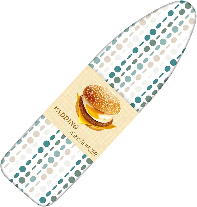BNDX Extra-Wide Ironing Board Cover - Standard Size 18x49, Extra Thick and Durable Padding,Full Size-Heat and Stain-Resistant, Upgrade Drawstring Tightening - Easy Installation