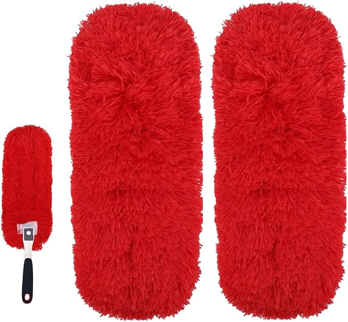 Reusable Microfiber Duster Refills Compatible with OXO & MR.SIGA Duster - Washable Duster for Household Cleaning Dusting Furniture Blind Ceiling Fan 2Pack (Handle NOT Included)