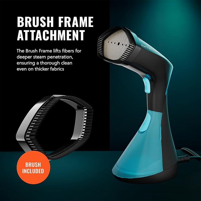 PurSteam SteamWave Handheld Garment Steamer - Fast Heat-Up 3 Steam Settings | 1650W | 25-Min Continuous Steam | 8.45 oz Removable Tank | Ceramic Soleplate | Auto Shut-Off | Portable for Home & Travel
