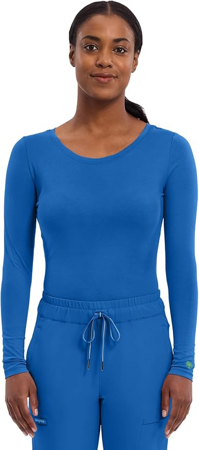 Healing Hands Underscrub Long Sleeve Women Knits Scrub Tops | Soft Cotton Blend Knit, Breathable Stretch Comfort, Machine Wash, Easy Care Fabric, Ideal For Layering Under Scrubs