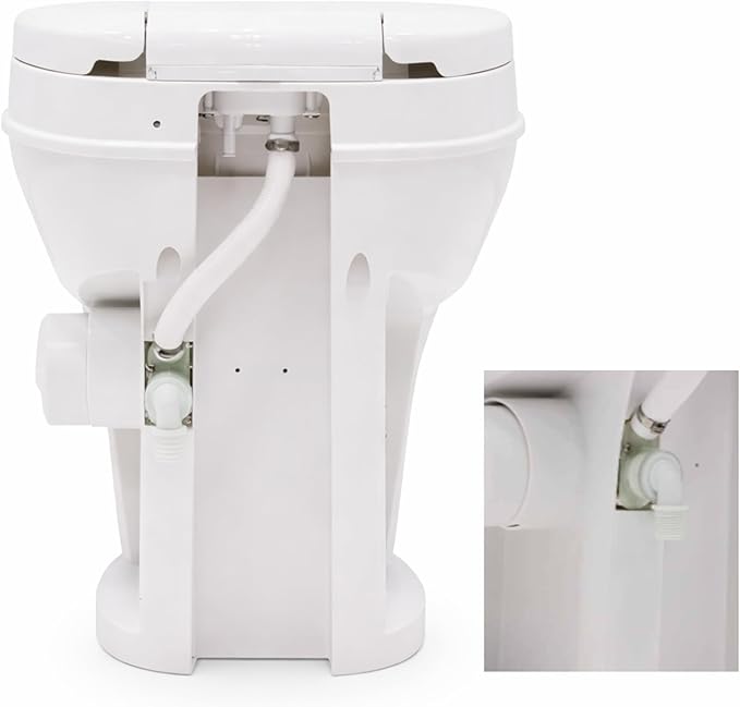 SEAFLO RV Toilet, Residential Height 18.4", Gravity Flush Foot Pedal, Soft Close Seat, Camper Toilet for RV Motorhome Travel Trailer, White, SFRTPH-01-01, 4-Year Warranty