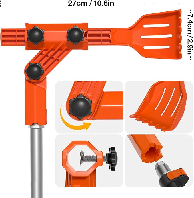 Gutter Cleaning Tools from The Ground, Multi-Angle Cleaner, Scoop & Brush & Mini Rake for rain Guard Cleaning and Leaf Removal from Gutter Guard(No Pole)