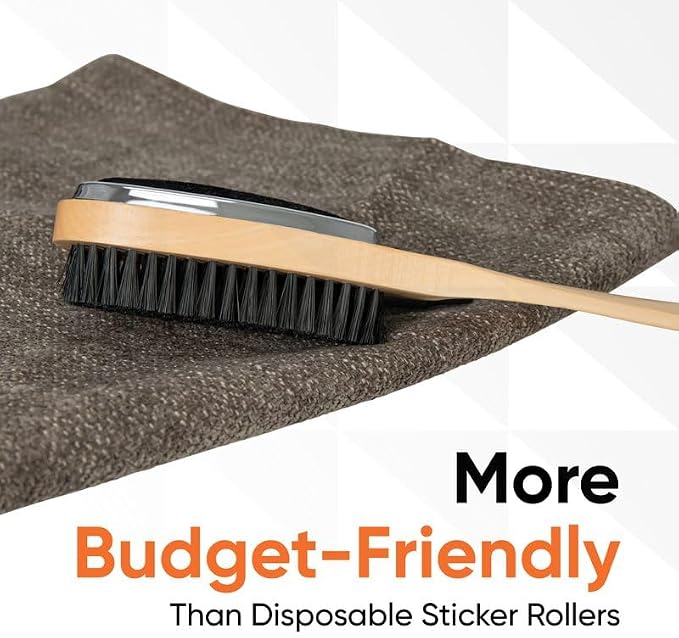 Superio Lint Brush for Clothes,6-Pack,3 in 1 Garment Brush - Double Sided Wood Handle,Clothes Brush,Lint Brush for Suit,Wool Coat,Removes Pet Lint and Dust and Shoe Horn