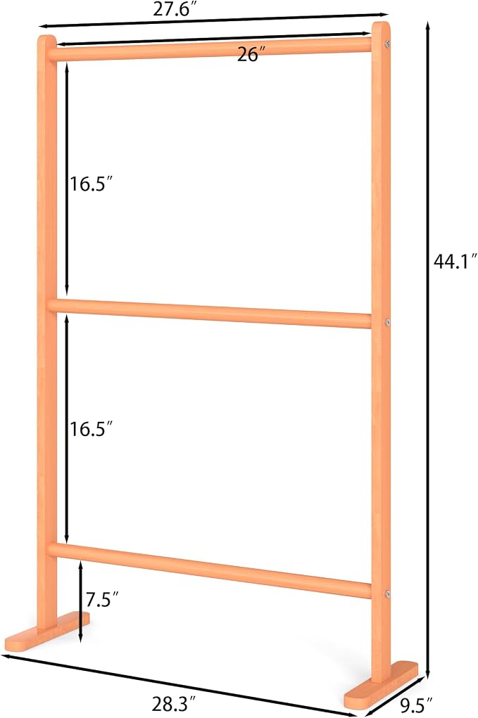 Kids Clothing Rack, Beech Wood Small Baby Clothes Rack,Kids Dress Up Rack Storage,Kids Room Bedroom Decor for Laundry Drying,Floor Standing,Portable(27.6" L)