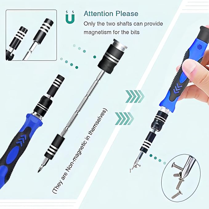 142 IN 1 Professional Computer Repair Tool Kit, Precision Screwdriver Set with 120 Bits Magnetic Repair Tool Kit for iPhone, MacBook, Computer, Laptop, PC, Tablet, PS4, Game Console, and Others | 120 Bits Magnetic Repair Tool Kit for iPhone,MacBook,Com...