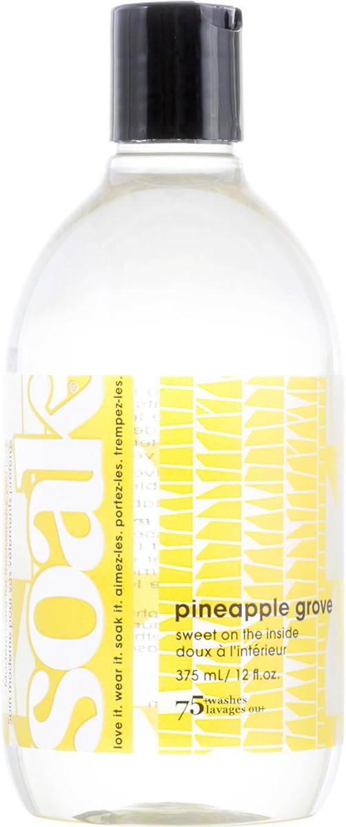 Soak Laundry Soap – No Rinse, Plant Derived Hand Wash Detergent - 375 ml / 12 fl. oz, 75+ Washes (Pineapple)