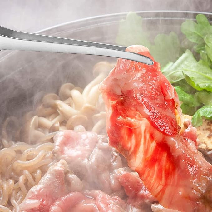 2 Pieces Stainless Steel Grill Tongs for Korean and Japanese BBQ Clean & Convenient Use,Non-Slip Serrated Tips,Ideal for Cooking Self-Standing Tongs for Salad,Grill,Camping,Buffet,Oven