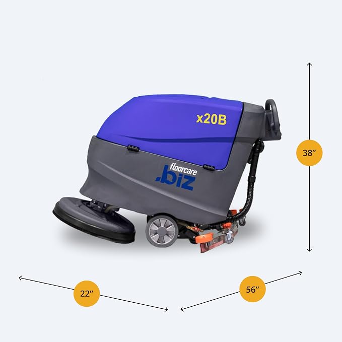 USA-CLEAN Commercial Auto Floor Scrubber Machine - Walk-Behind, Battery-Powered - 20" Cleaning Path, 16-Gallon Tank - High Performance, Easy Operation - All Parts Included (x20B)
