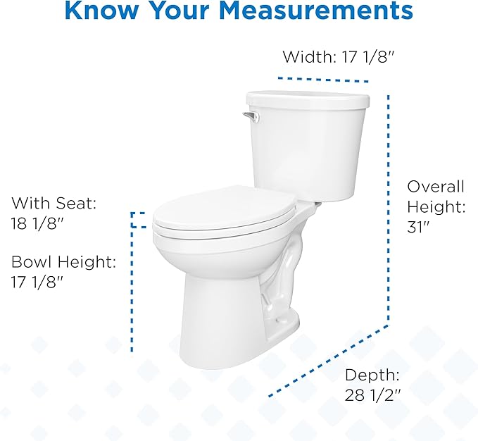 Gerber Maxwell Crest Two-Piece Toilet Elongated with 12-in Rough-in, ADA-Compliant Chair Height, High Efficiency 1.28 GPF, Soft-Close Seat and Install Kit with Wax Ring Included, White, GRS48310