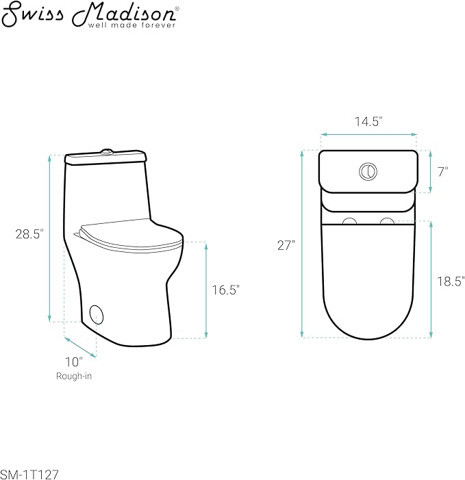 Ivy One-Piece Toilet, 10" Rough-in 1.1/1.6 gpf