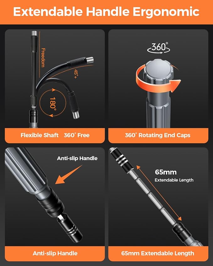 LIFEGOO Precision Screwdriver Set, 150 in 1 Magnetic Screwdriver Set with mini built-in box, Repair Tool Kit for Computer, Laptop, iPhone, Macbook, PC, PS5, Xbox Controller, Jewelers, Glasses Orange