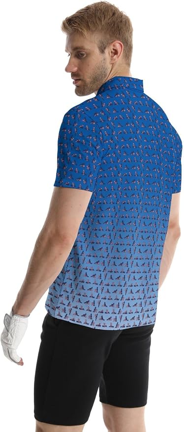 Polo Shirts for Men Moisture Wicking Mens Polo Shirts Patriotic Shirts for Men