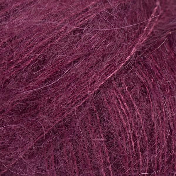 Mohair and Silk Yarn Drops Kid-Silk, 0 or Lace, 2 Ply, 0.9 oz 230 Yards per Ball (69 Ruby Wine)