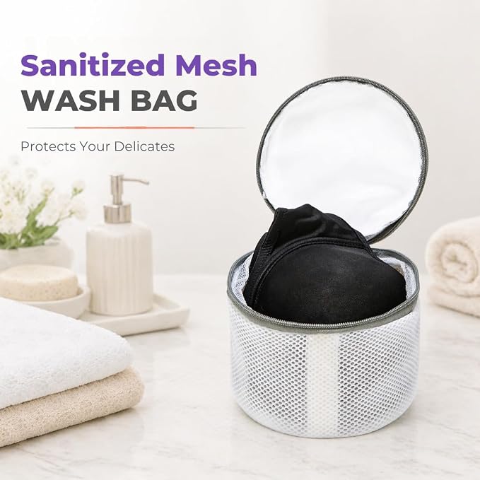 Laundry 360 Sanitized Mesh Wash Bra Bag for Delicates White Color | Protective Laundry Bag | Machine Washable Lingerie Net Bag