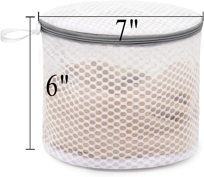 Muchfun 3Pcs Bra Wash Bags, Honeycomb Mesh Laundry Bags for Delicates | Lingerie, Intimates and Underwear 7 x 7 x 6 Inches