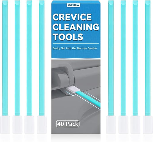 Lumkew 40pcs Crevice Cleaning Brush Tool, Disposable Toilet Brush for Toilet Seat Gaps, Crack and Crevice Cleaner Tools, Blue