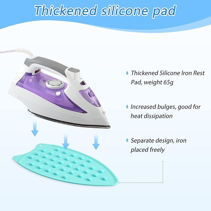 Blue Floral Butterfly Ironing Mat Portable Ironing Pad Blanket with Silicone Iron Rest for Table Top Travel Heat Resistant Double-Side Using Large 47x28 Inch Foldable