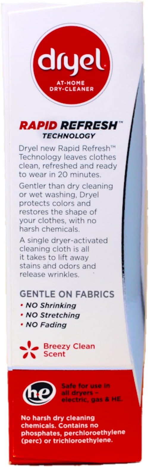 Dryel At-Home Dry Cleaner Kit, Gentle Laundry Care for Special Fabrics and Dry-Clean-Only Clothes, 5 Loads - 2 Pack