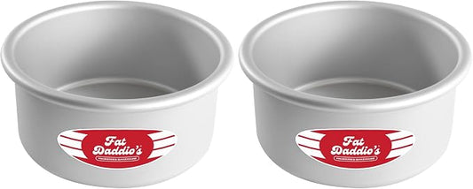 Fat Daddio's Anodized Aluminum Round Cake Pans, 2 Piece Set, 6 x 3 Inch