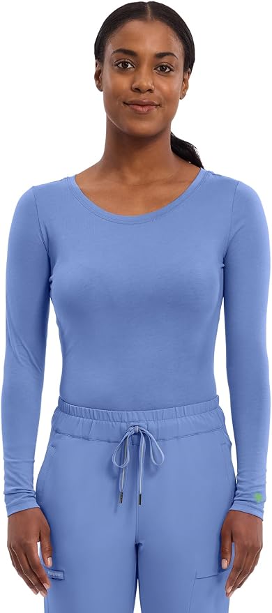 Healing Hands Underscrub Long Sleeve Women Knits Scrub Tops | Soft Cotton Blend Knit, Breathable Stretch Comfort, Machine Wash, Easy Care Fabric, Ideal For Layering Under Scrubs