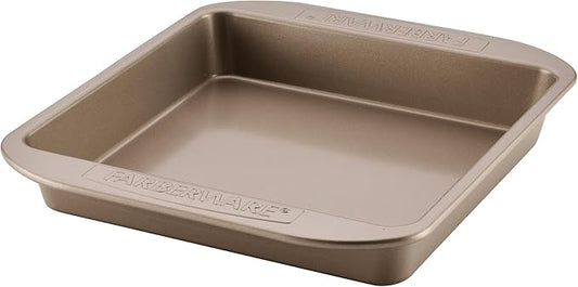 Farberware Bakeware Dishwasher Safe, 9-Inch Square Cake Pan - Mocha