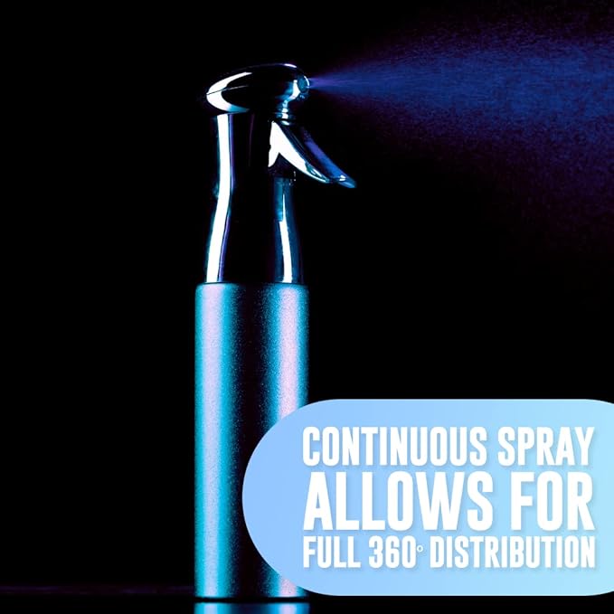 Colortrak Luminous Spray Bottle, 250ml/8.5oz Bottle with Full 360° Distribution, Easy-Use Pump, Quick View Window to Monitor Water Level, Eco-Friendly, Aqua