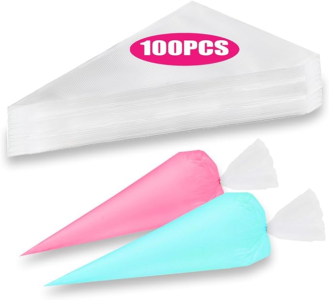 Piping Bags, Pastry Bags 14Inch 100pcs, Disposable Icing Piping Pastry Bags For Cookie/Cake Decorating Supplies, Anti Burst And Non-Slip Thicken Cake Decorating Bags