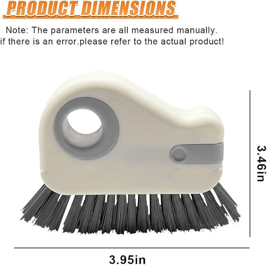 YoRise 2 in 1 Car Groove Cleaning Brush, Multifunctional Hard Bristle Car Window Track Cleaner Tool with Hidden Scraper, Universal Auto Door Crevice Cleaning Accessories for Window Sill(Gray-1PCS)