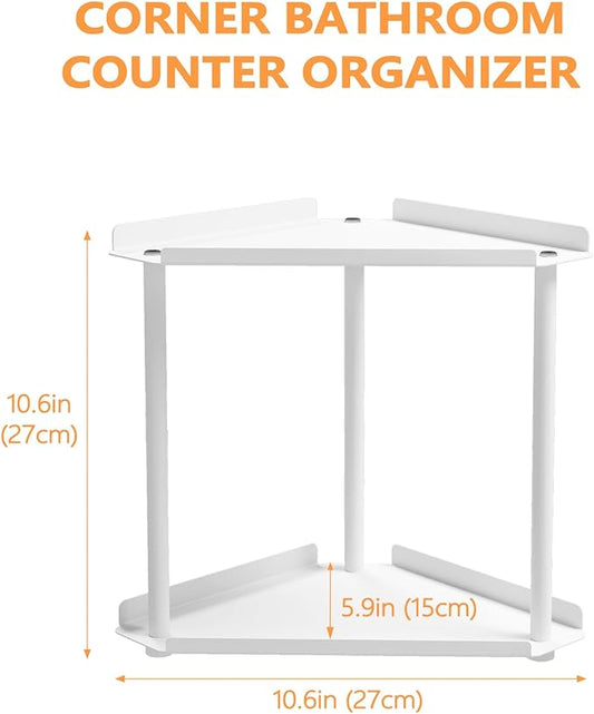 FLE Corner Bathroom Counter Organizer, Bathroom Organizer Countertop,Countertop Storage Shelf for Bath, Kitchen, Living Room, Bedroom