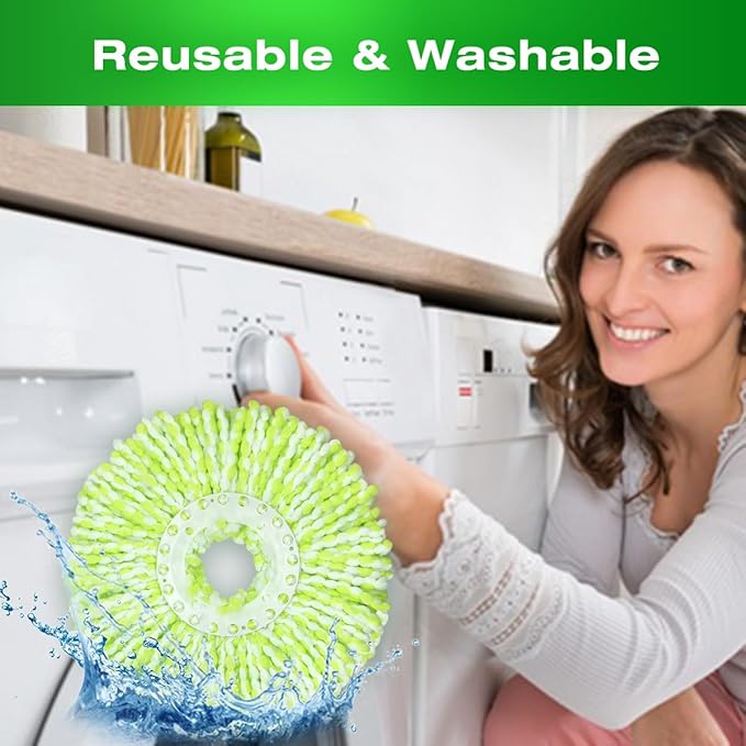 3 Pack Mop Head Replacement Compatible with Libman All-in-One Spin Mop, Microfiber Spin Mop Replacement Head, Easy to Replace, Machine Washable