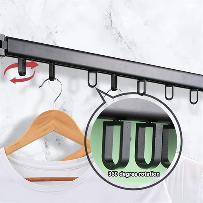Pull Out Clothes Hanger Rail Rack - Clothes Airer - Clothes Drying Rack Wall Mounted with Space Saver Hangers Design Universal Folding Retractable for Balcony,Silver-60cm