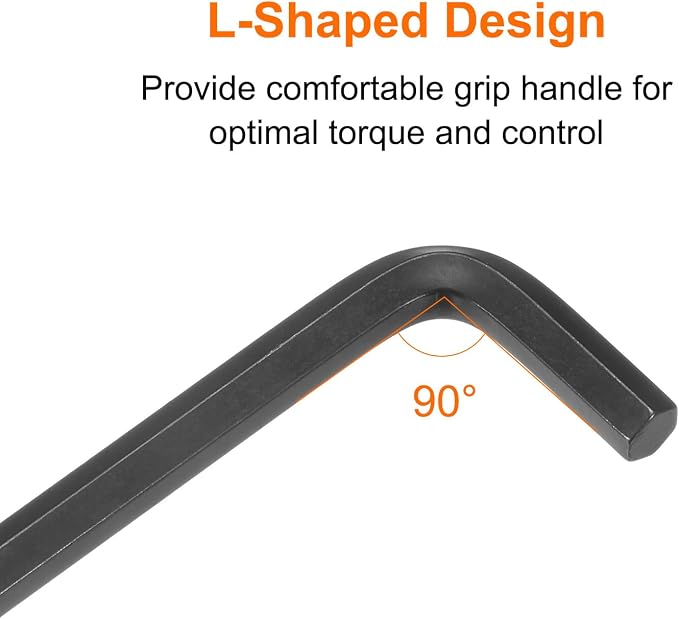 HARFINGTON Hex Key Wrench 8mm L-Shape Hexagon Metric Wrenches Chrome Vanadium Steel Repairing Tool for Home Repair, Black