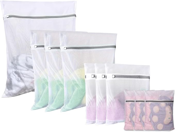 Laundry Bags Set of 16 Pack, Varied Colors | 6 Pcs Extra Large 30"x40", 10 Pcs Mesh Bags for Delicates, For College Dorm Apartment Dwellers Travel