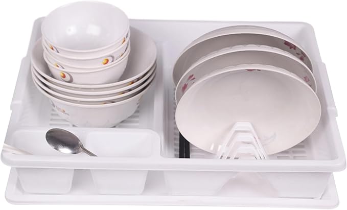 Multifunctional Dish Drainer Rack, Space Saving Plate Drying Organizer, Lightweight Function for Kitchen Countertops, Chopsticks Bowls Plates Spoons Cups Family Cooking Needs